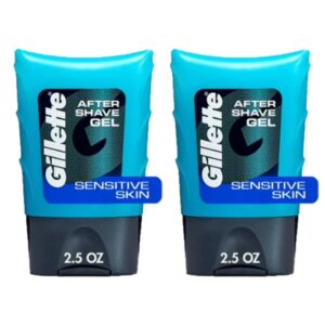 (2 pack) Gillette Aftershave Gel for Men, Sensitive Skin, Light Fragrance, 2.5 oz