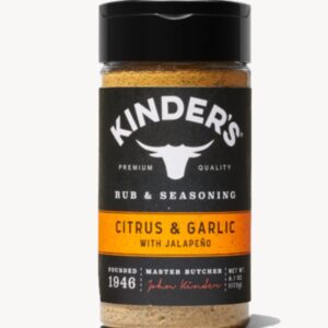 Kinder's Citrus with Garlic and Jalapeno Barbecue Seasoning for Grilling, 6.1 oz